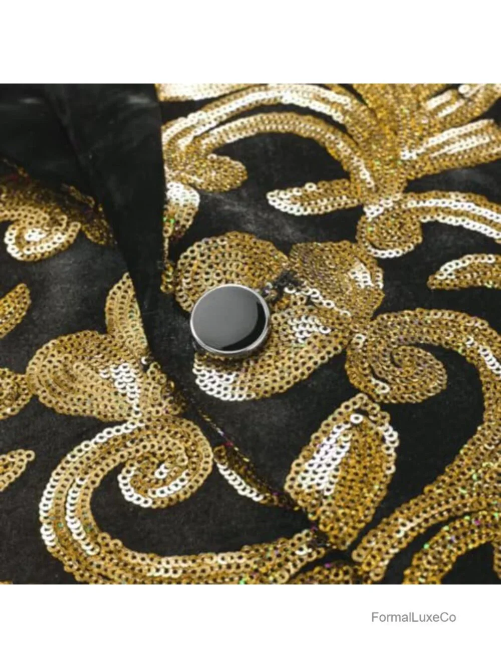Men's Velvet Sequin Blazer Slim Fit Shawl Collar 1-Button Tuxedo Jacket Party